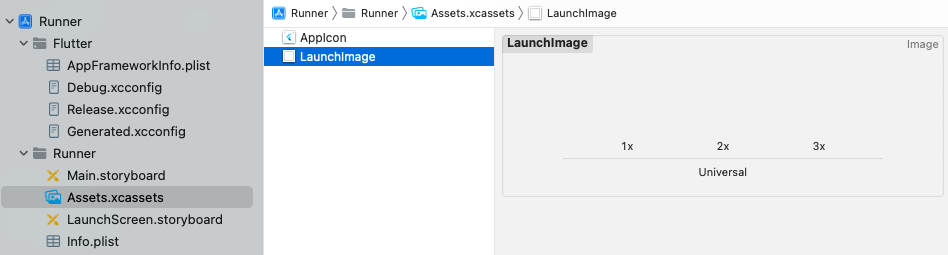 Adding launch icons in Xcode