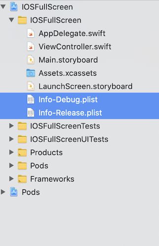 Info-Debug.plist and Info-Release.plist in Xcode